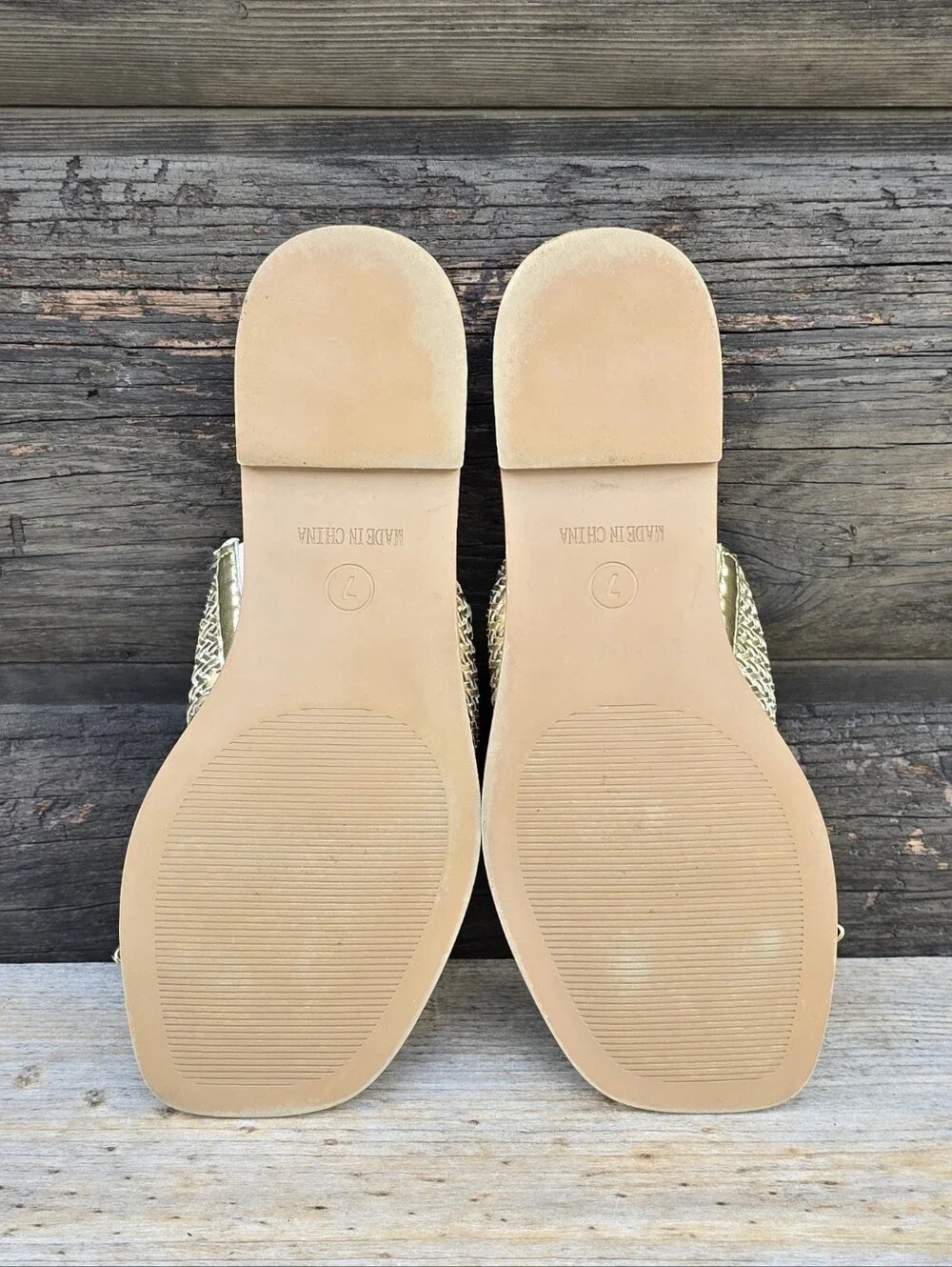 Steve Madden Dacey Y2K Coastal Boho Metallic Woven Toe Ring Slide Sandals 7M